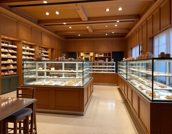 Interno del negozio Amor Cotto a Roma, con vetrina espositiva.